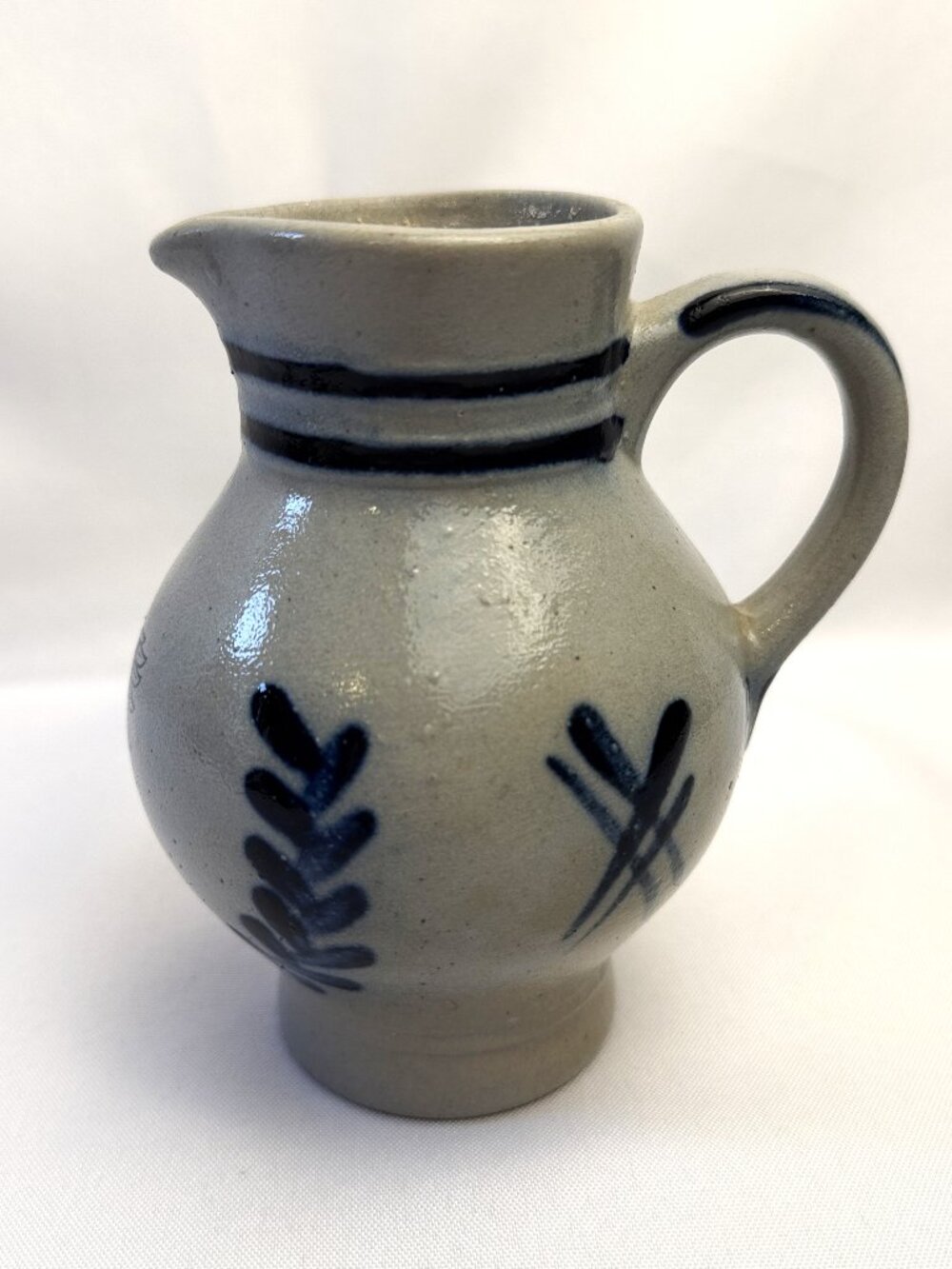 German Westerwald Vintage Pitcher Cobalt Blue Salt Glaze Commemorative Gift